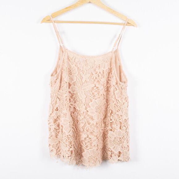 Umgee Tank Top Womens Small Floral Lace Overlay Sleeveless‎ Boho Summer Layering - Picture 2 of 7